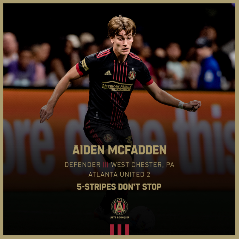 ATLUTD's tweet photo. 𝙒𝙚𝙡𝙘𝙤𝙢𝙚 𝙩𝙤 𝙩𝙝𝙚 𝙗𝙞𝙜 𝙡𝙚𝙖𝙜𝙪𝙚𝙨 🙌

#ATLUTD has signed Aiden McFadden through the remainder of the 2022 season.