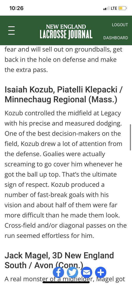IsaiahKozub's tweet photo. I’m honored to have been recognized by @NELaxJournal as a top 2023’ midfielder at the Legacy Invitational                                                                                               @PiatelliLax @masslivenews @natlaxfed @bostonlaxnet  @GageNutter_ https://t.co/PjkmBu1dTZ
