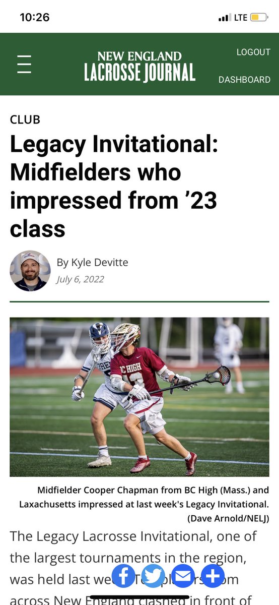 IsaiahKozub's tweet photo. I’m honored to have been recognized by @NELaxJournal as a top 2023’ midfielder at the Legacy Invitational                                                                                               @PiatelliLax @masslivenews @natlaxfed @bostonlaxnet  @GageNutter_ https://t.co/PjkmBu1dTZ