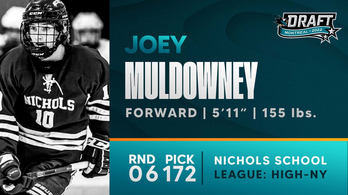 With pick 172 we’ve selected Joey Muldowney. 

Welcome to the Bay! 

#SharksDraft