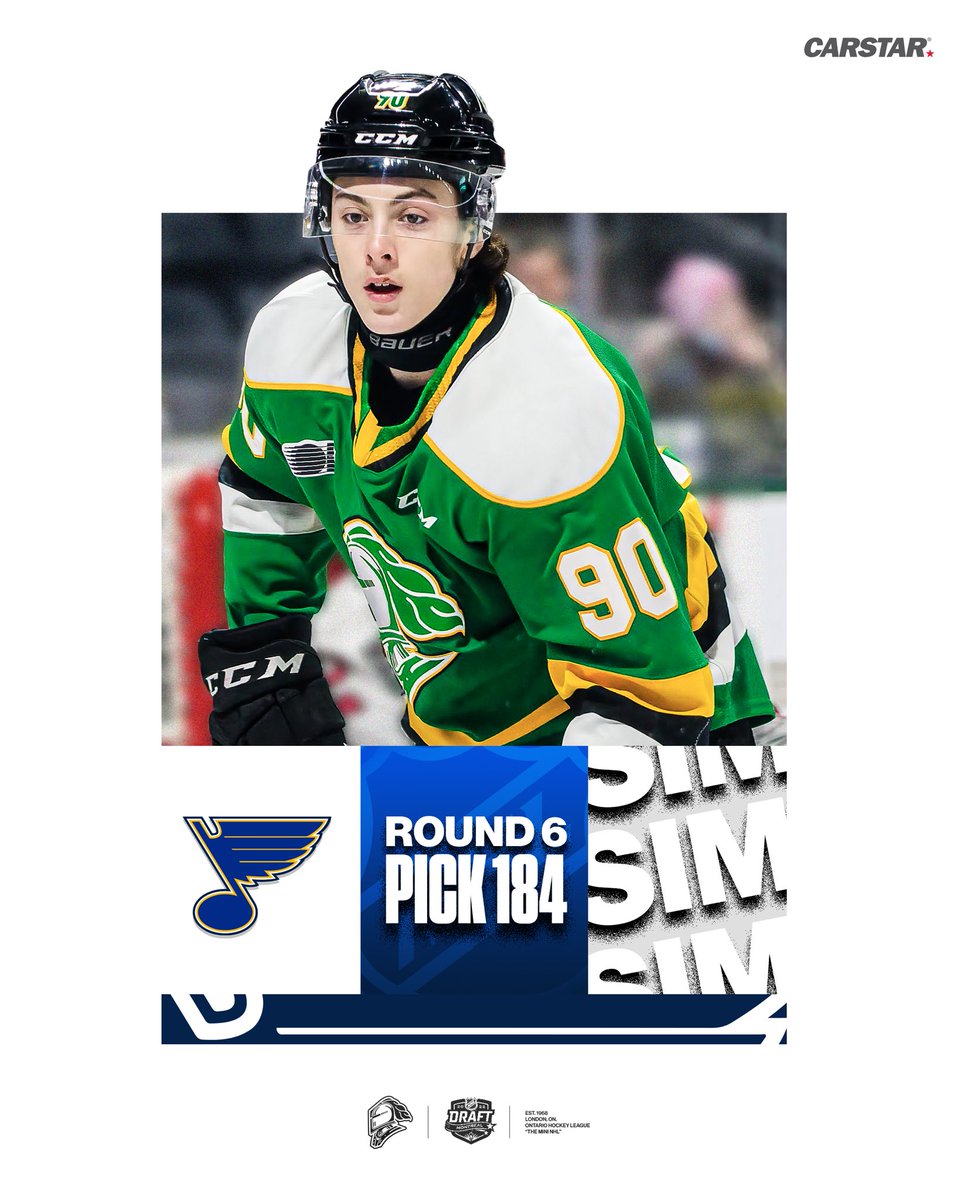Simmer to St. Louis ‼️

Congratulations to <a href="/landon_sim/">simmer</a> on being selected 184th overall!

<a href="/StLouisBlues/">St. Louis Blues</a> | #NHLDraft