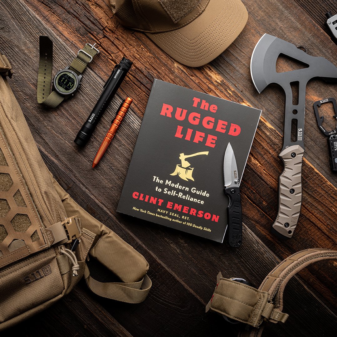 511Tactical's tweet photo. Former SEAL and bestselling author of @100deadlyskills, Clint Emerson, is back with new book all about self-reliance aptly titled: The Rugged Life.
โข
Retweet and tell us one way you've learned to become self-reliant for a chance to win a free copy. #AlwaysBeReading https://t.co/l9LpqGuSUt