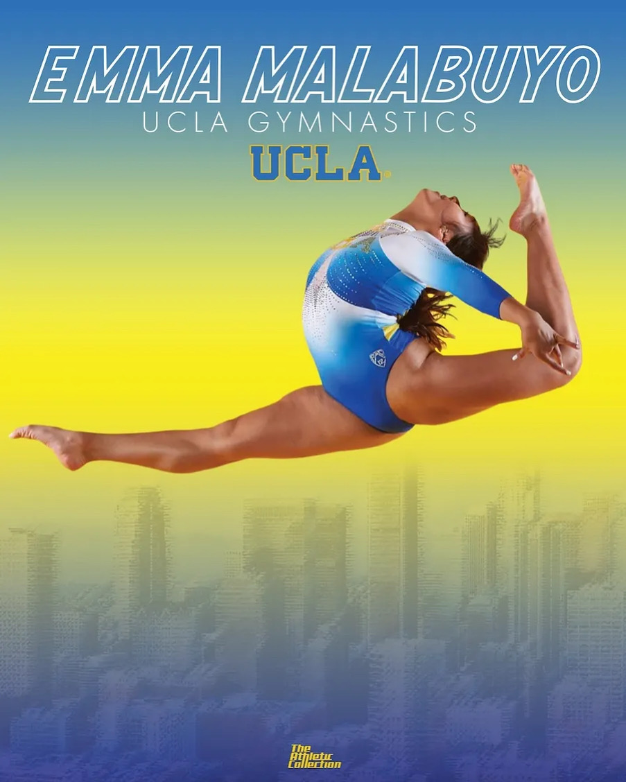 uclatac's tweet photo. NEW POSTER 🚨: We are happy to announce our newest partnership with UCLA Gymnast and Olympian @EmmaMalabuyo to sell officially licensed @TheAthleticColl sports posters! Support Emma by purchasing her poster today at https://t.co/xLPg2PEk9c
#UCLA #GoBruins #Nil https://t.co/UZUvYzWprV