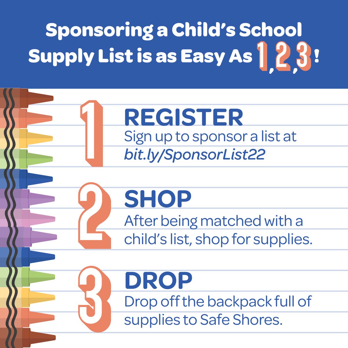 SafeShoresDC's tweet photo. Safe Shores' Pack2School drive is back! We need your help to ensure kids have the supplies they need.
Get involved: 

✏️Sponsor a child’s school supply list: https://t.co/sGAAKdQbNR 

✏️Donate online at https://t.co/xbJUvjmTth 

✏️Retweet to spread the word! https://t.co/KBFGxmUNpA
