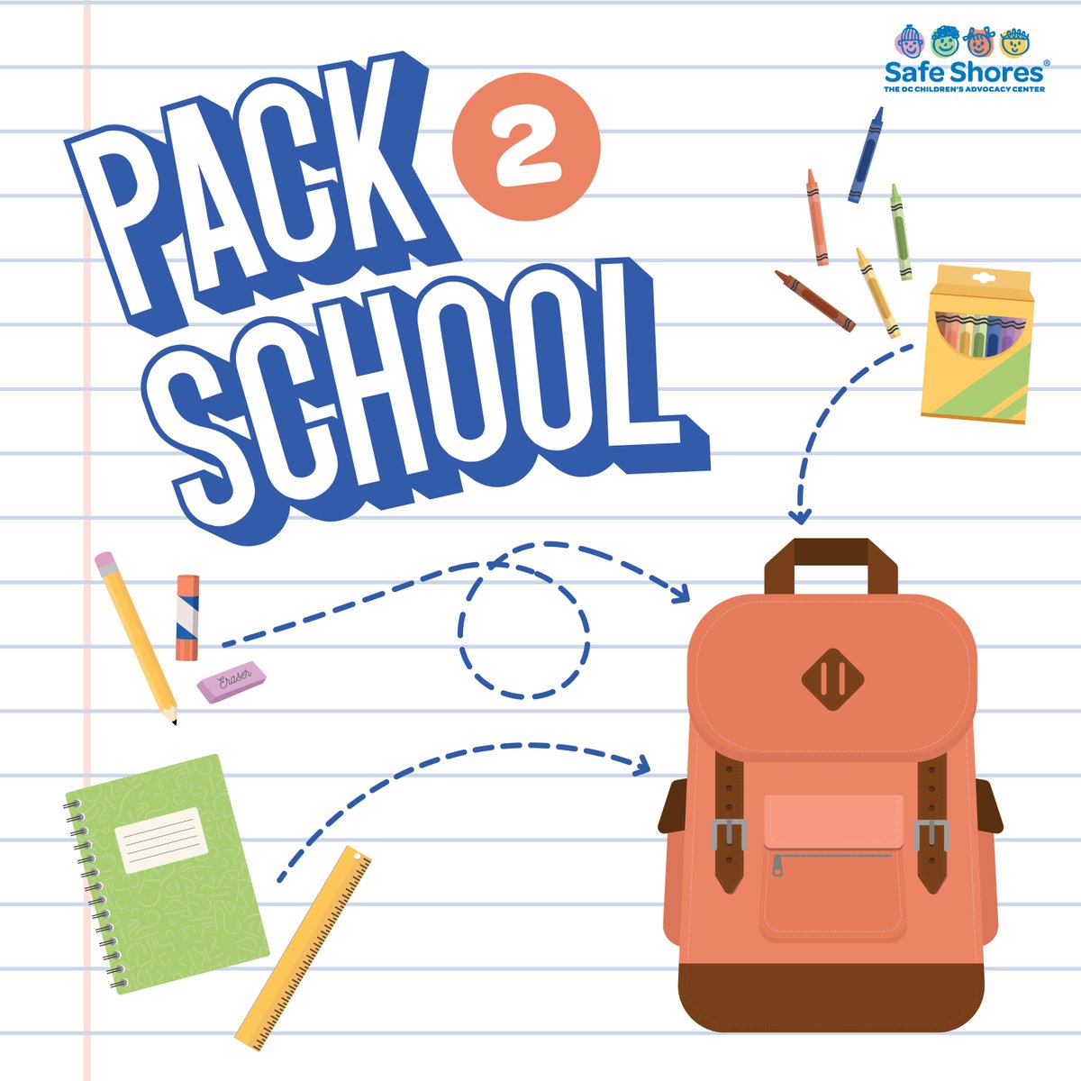 SafeShoresDC's tweet photo. Safe Shores' Pack2School drive is back! We need your help to ensure kids have the supplies they need.
Get involved: 

✏️Sponsor a child’s school supply list: https://t.co/sGAAKdQbNR 

✏️Donate online at https://t.co/xbJUvjmTth 

✏️Retweet to spread the word! https://t.co/KBFGxmUNpA