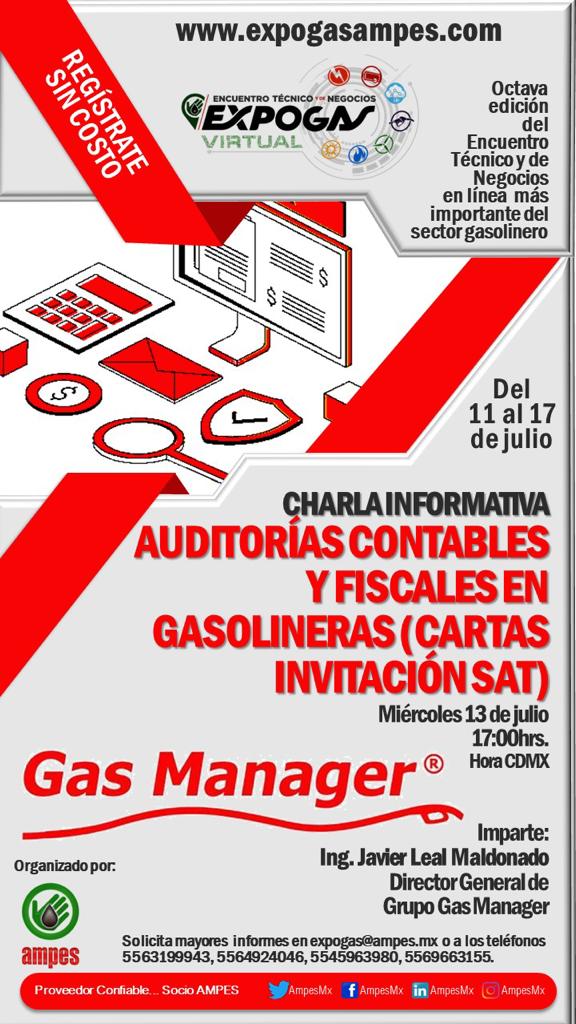 GasManager's tweet photo. No te puedes perder la EXPOGAS VIRTUAL ⛽️
con la charla informativa "Auditorías Contables y Fiscales en Gasolineras (Cartas invitación SAT).
Impartido por nuestro CEO: Ing. Javier Leal Maldonado

Miércoles 13 de Julio en punto de las 17:00 hrs. (CDMX) 

Regístrate sin costo. https://t.co/1hwqevOmve