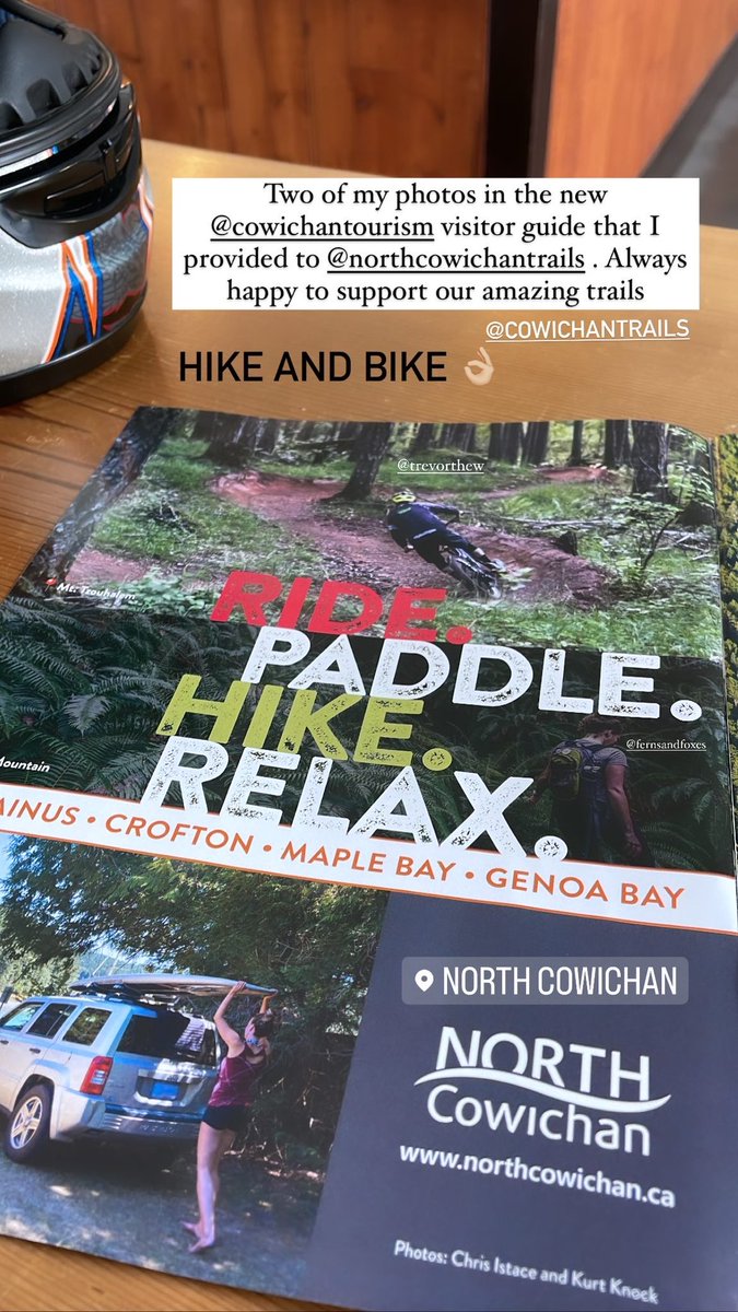 Stasher_BC's tweet photo. Always puts a smile on my face seeing my images in print. Especially when I am supporting getting outdoors as well as trail advocacy. #explorecowichan #trailstewards #ctss #hikebikerepeat #getoutdoors @cowichantourism @NorthCowichan https://t.co/ofNduHic6x