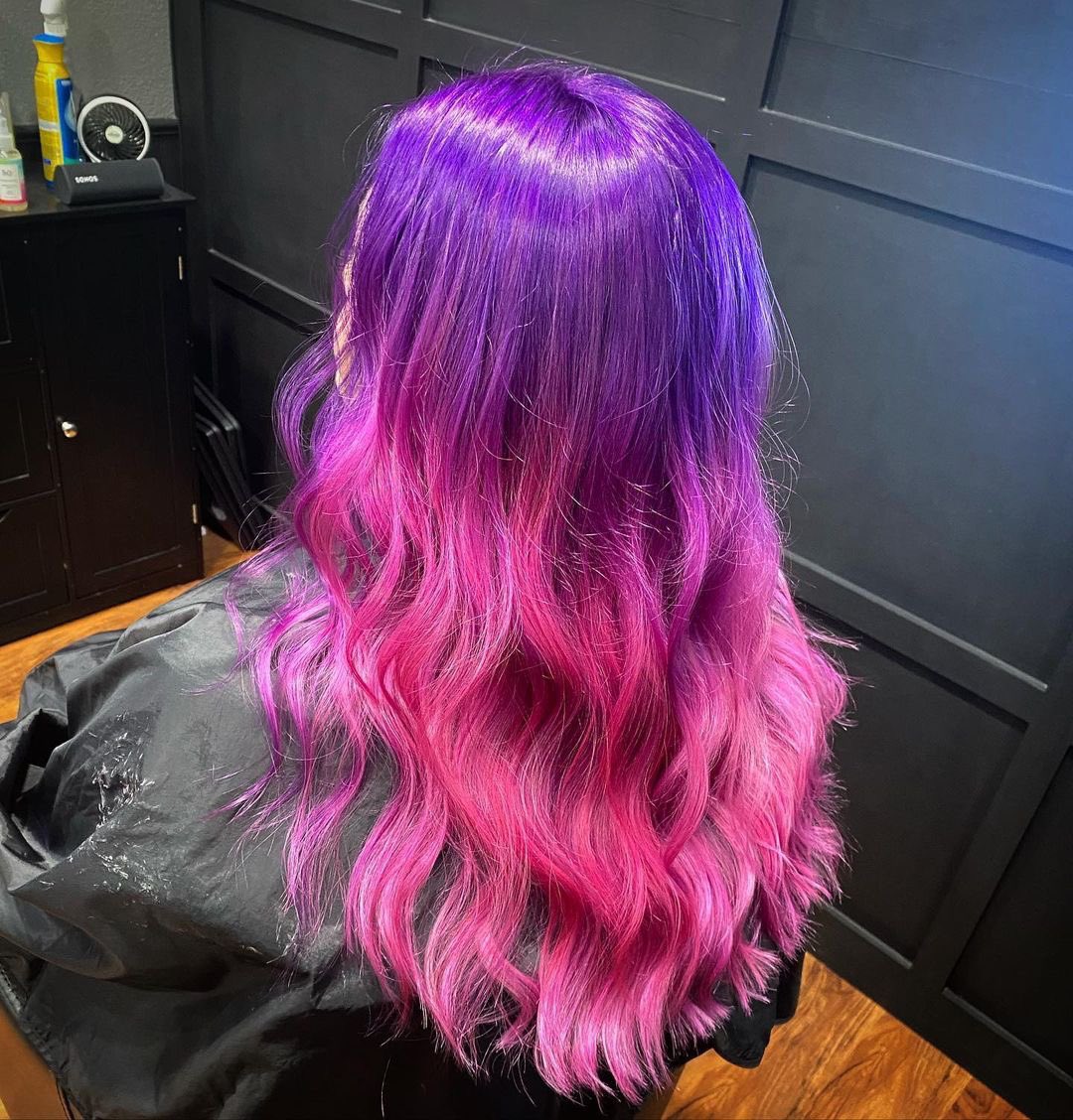 Thinking about having my hair done in pink and purple similar to this.