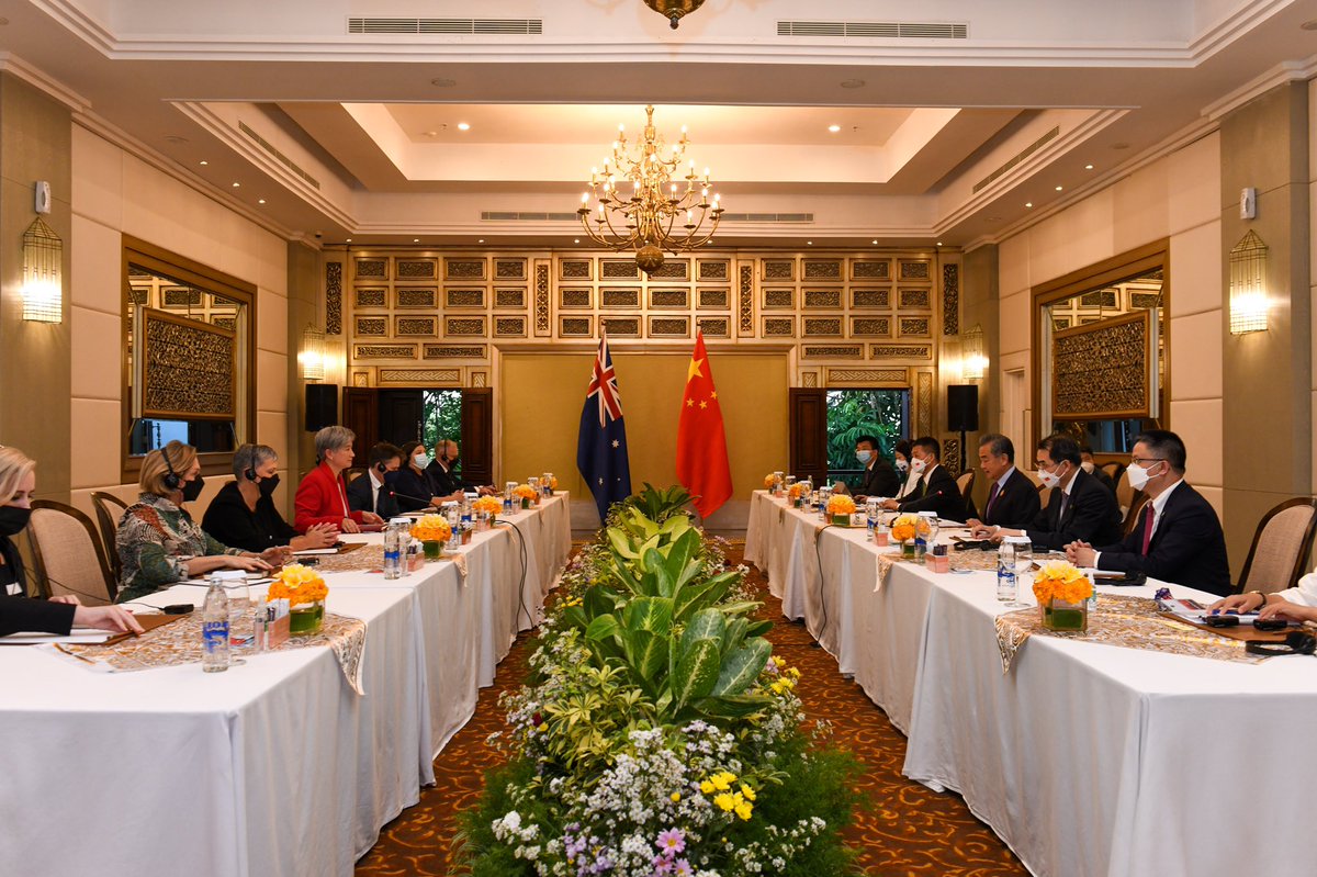 Tonight I met with Chinese Foreign Minister Wang Yi.
 
We have our differences, but it is in both our countries’ interests for the relationship to be stabilised.
 
An important discussion about a range of bilateral, regional, trade and consular issues of concern.