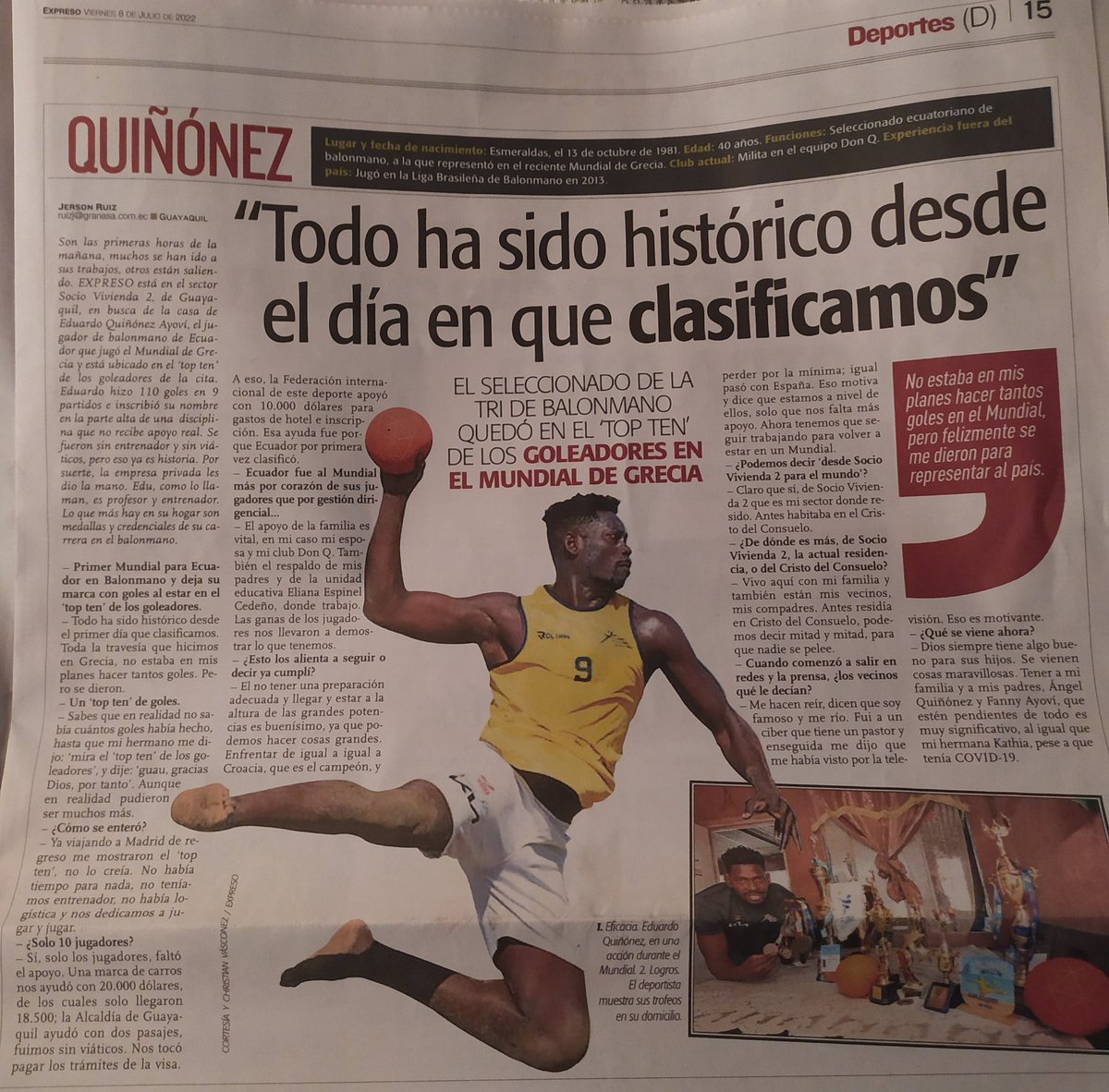 Edudonq9's tweet photo. Gracias por la apertura y hacer eco de esta historia llamada balonmano en el mundial @jersonruiz https://t.co/ODyfTFAq3q
