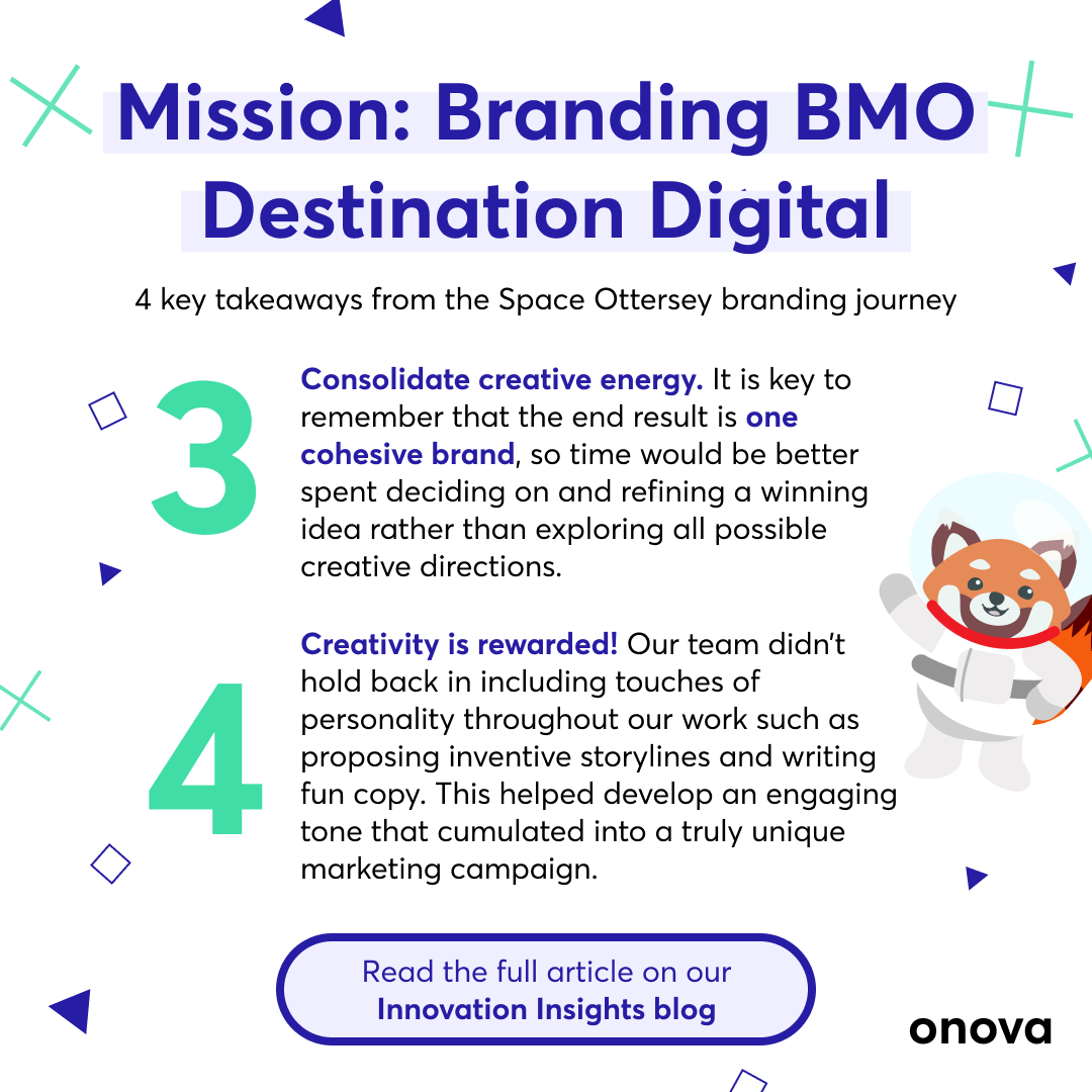 onova_io's tweet photo. Mission control, we have an upcoming innovation sprint 💡, request event branding support! At Onova, we had the pleasure of driving event branding operations 🧑‍🎨 for Destination Digital alongside the BMO team. 

Read the full article on our blog: https://t.co/XzUsB7ROAU https://t.co/LjIXhjUmW9