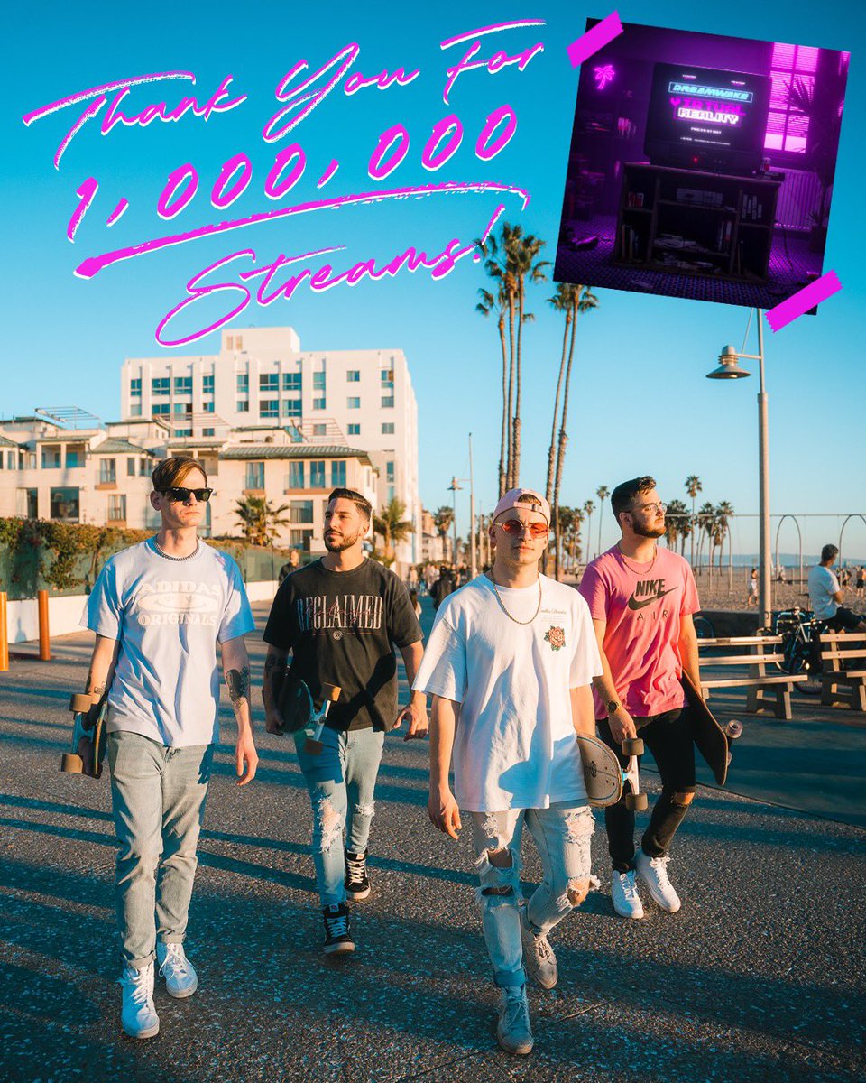 dreamwakect's tweet photo. Virtual Reality hit 1 million streams! 🎉 

Thank you so much to all of our supporters for listening to our album and getting us here. We couldn’t do it without you 🖤🌴

Keep streaming Virtual Reality! https://t.co/AyO2f2xmYI