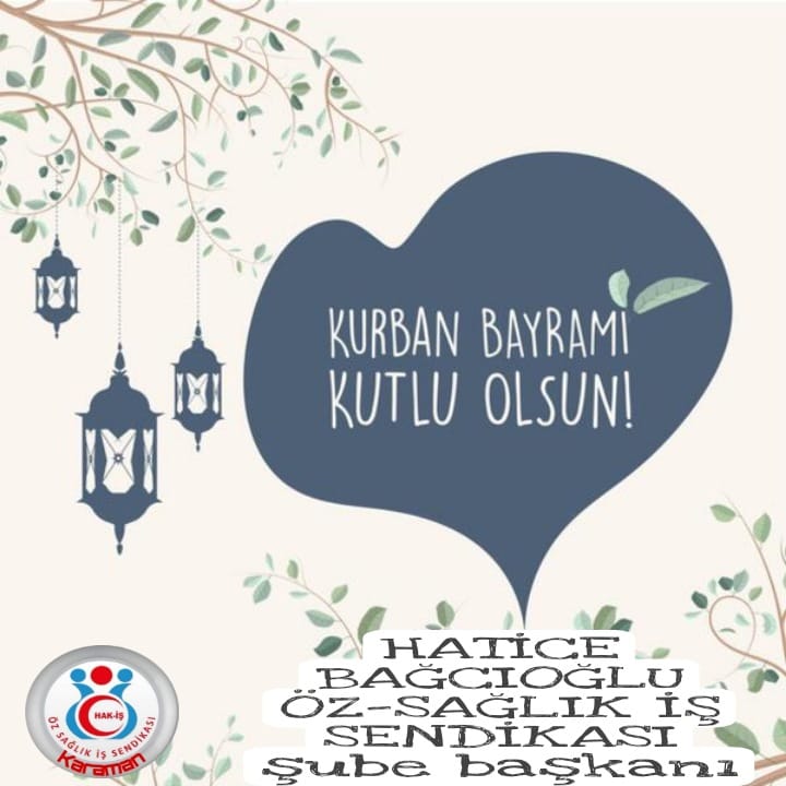 Hayat nefes aldığımız kadardır, gerçek olan güzellikler yaşandıkça anlaşılır bu güzel günde birlikte yaşamanın ümidi ile Kurban Bayramınızı Kutlarız..

Öz sağlık iş sendikası
Karaman şube başkanlığı