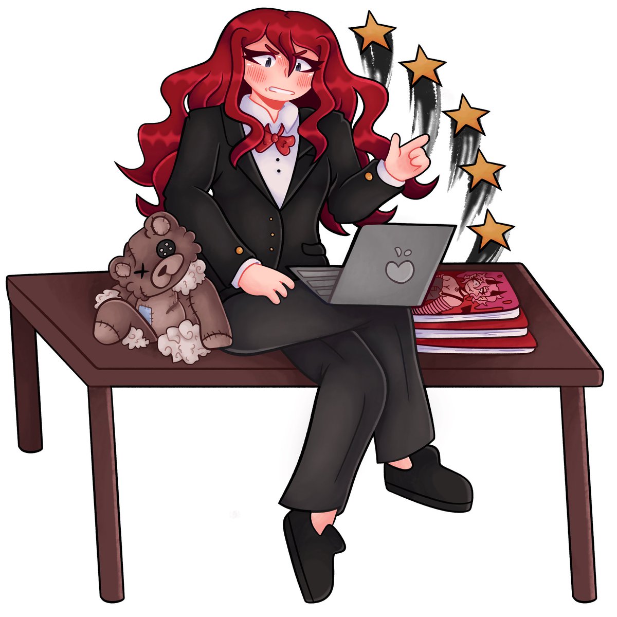 Coralcafes's tweet photo. Emiko Ito’s official splash art! (Dr oc for a fan game my friend and I are working on, please check it out on @danganronpafractured.hope on instagram!) #danganronpa #danganronpafracturedhope #drfh #emikoito #itoemiko #fanganronpa #fangan #fanganronpaoc #danganronpaoc #oc https://t.co/DhuzOmojAw
