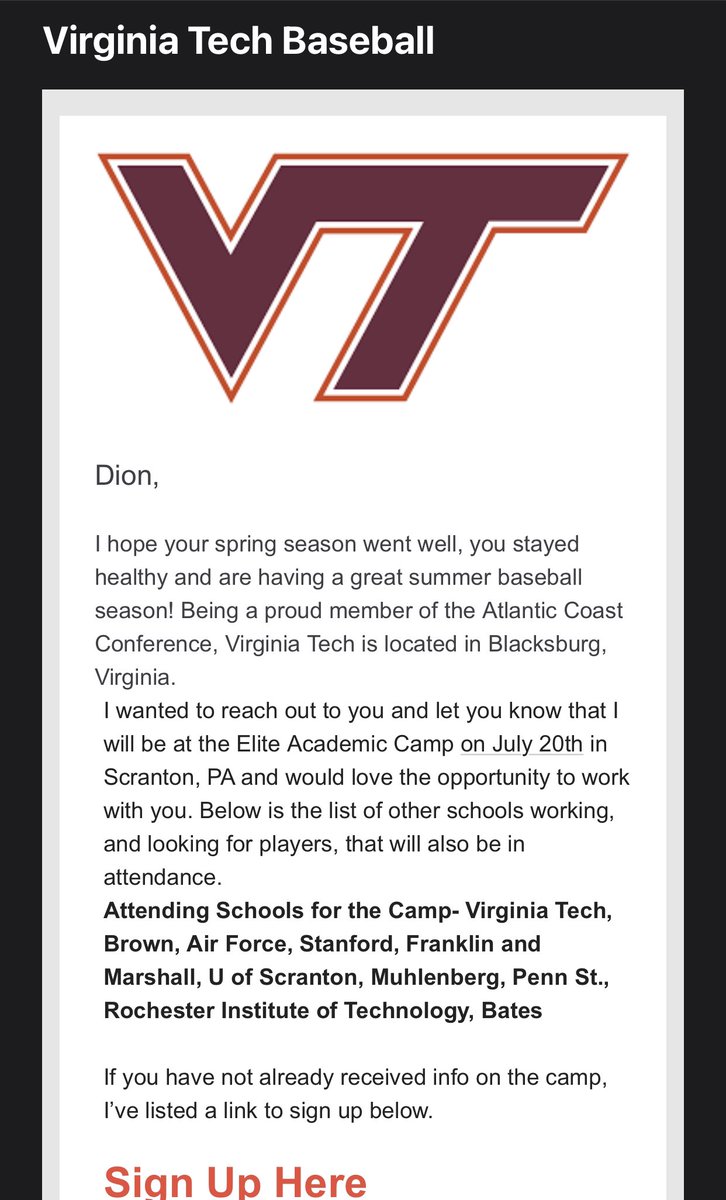 Jsbrown_24's tweet photo. @Seth_3773 @HokiesBaseball They must really want my son because they used his name 😂 https://t.co/CR64gERr97