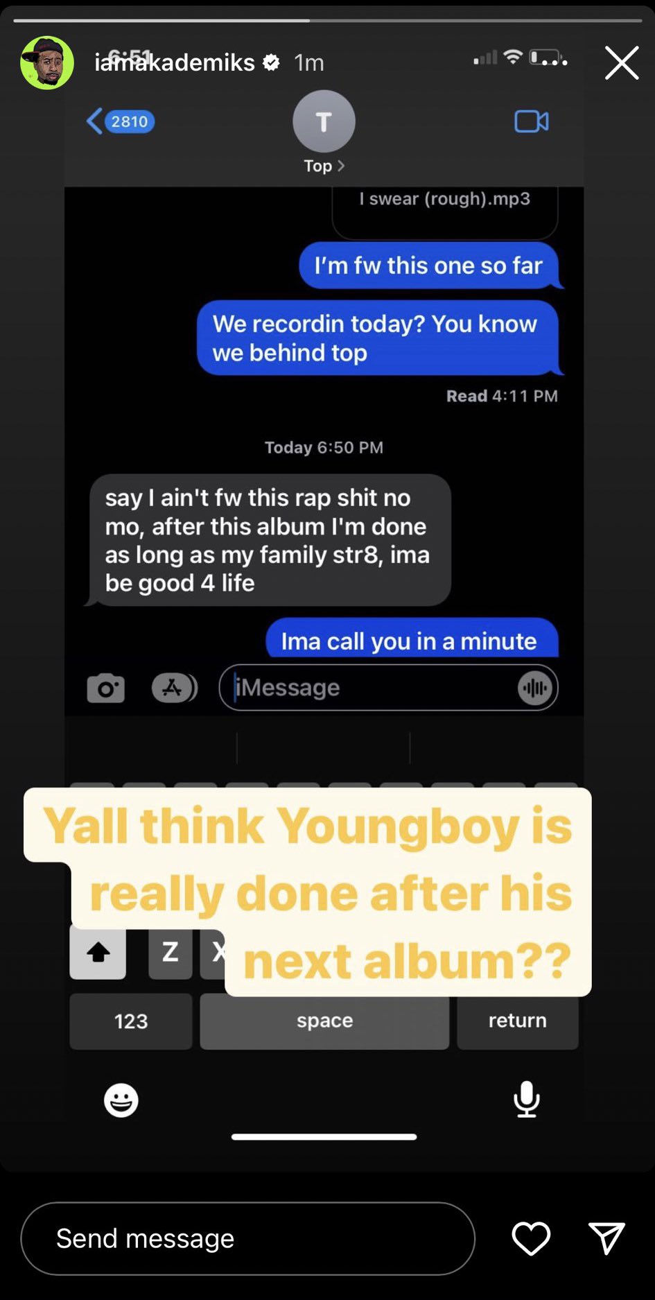 RapTV on X: NBA Youngboy told a fan he reportedly may not drop music until  2023 ‼️😮  / X