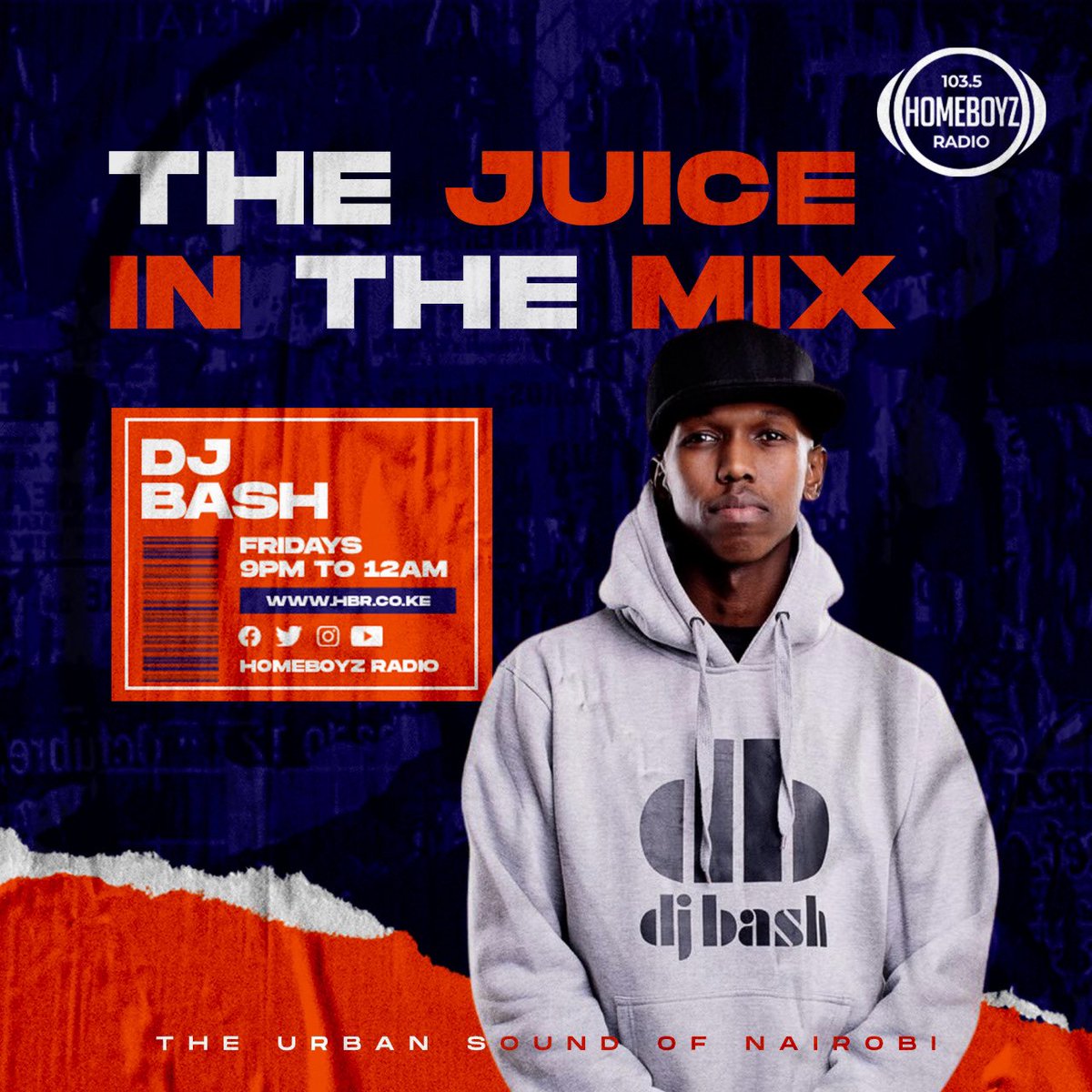 DJBashKenya's tweet photo. #TheJuiceInTheMix is now live🔥🔥
Tune in 103.5 @HomeboyzRadio 
Let’s go!!🥳🥳 https://t.co/rQtIFwdexq