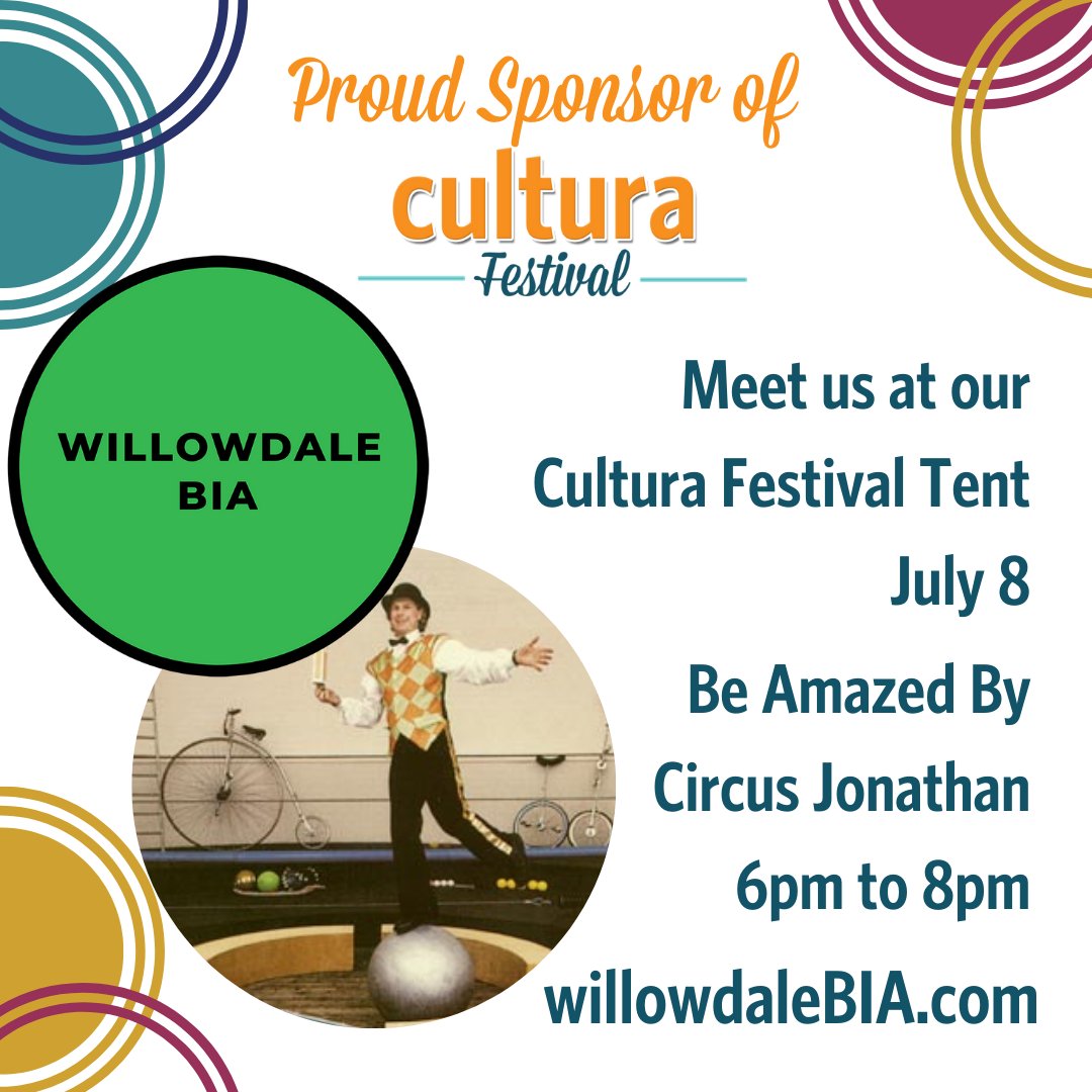 Circus Johnathon is performing tonight at the Willowdale BIA tent! Be amazed from 6pm to 8pm.