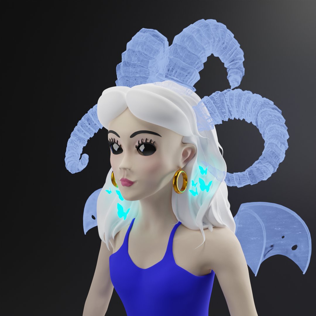 jij_loopring's tweet photo. Tomorrow 21:00 CET (3:00 PM ET) first batch of 25 SuccuBabes in 3D will be purchasable. 
Can't wait!!

Here is one of them.
Yes, she has hologram wings and horns!

#Loopring #L222 #L2 #GME https://t.co/G8B2lcAvmZ