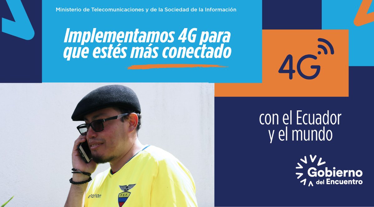 El 4⃣G nos permite conectarnos con mayor velocidad, acceder a más recursos multimedia y aprovechar más el Internet para emprender, estudiar y acceder a más servicios digitales.

#EcuadorDeLasOportunidades <a href="/vmaino/">Vianna Maino</a>