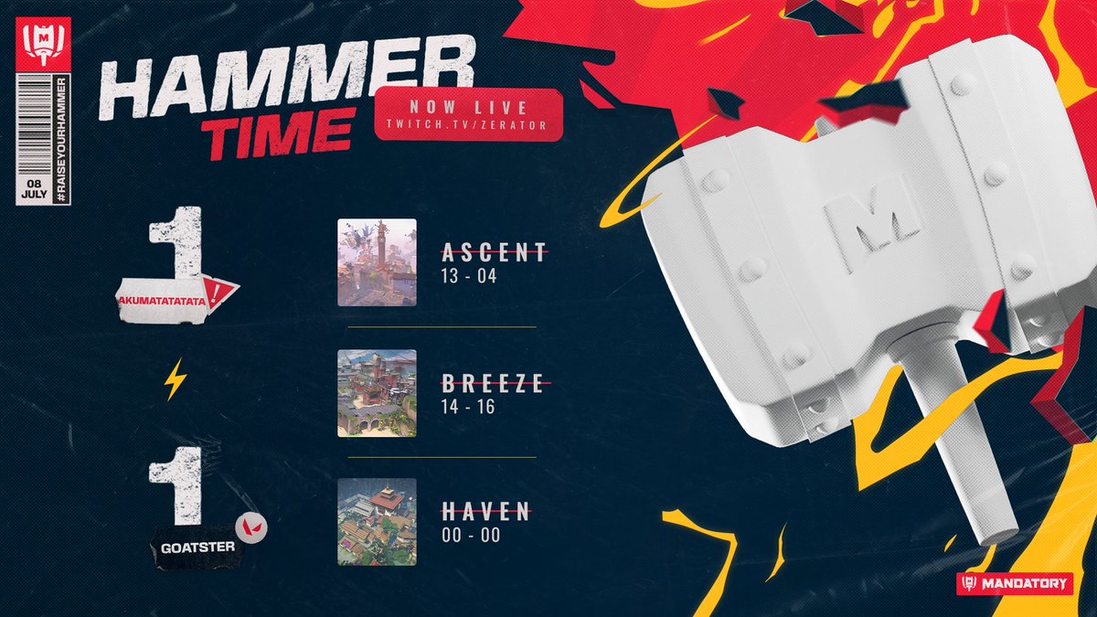 MandatoryGG's tweet photo. On part sur la dernière carte ! 😏
Vous êtes plus #AKUMATATATATA ou #GOATSTER ? 👀
📺https://t.co/QQURfmWjSx
#HammerTime https://t.co/TjQueka5Ks