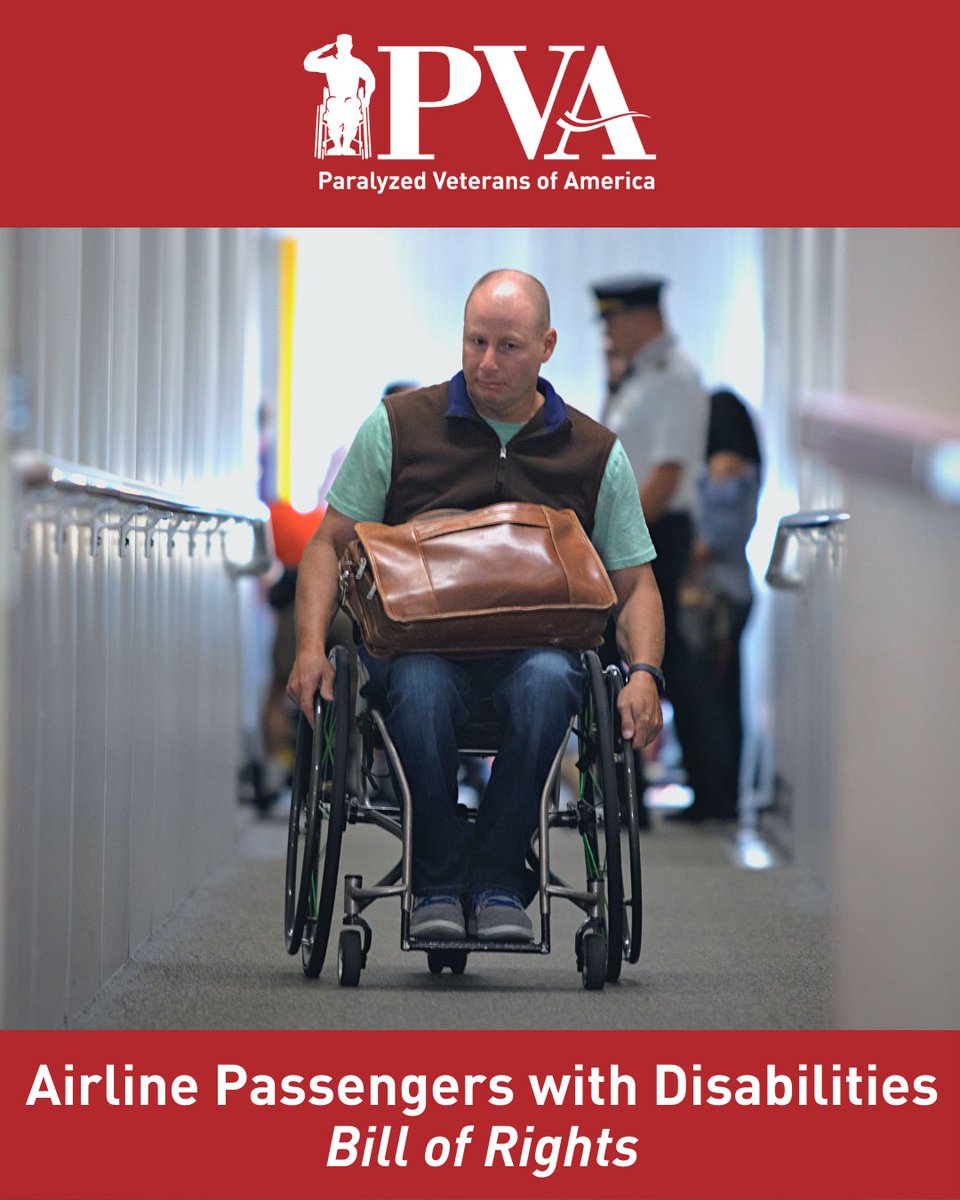 BREAKING NEWS. <a href="/USDOT/">U.S. Department of Transportation</a> released their “Airline Passengers with Disabilities Bill of Rights,” which outlines the rights of air travelers w/ disabilities + the obligations of airlines, their employees, &amp; contractors under the Air Carrier Access Act. 

Read: pva.org/news-and-media….