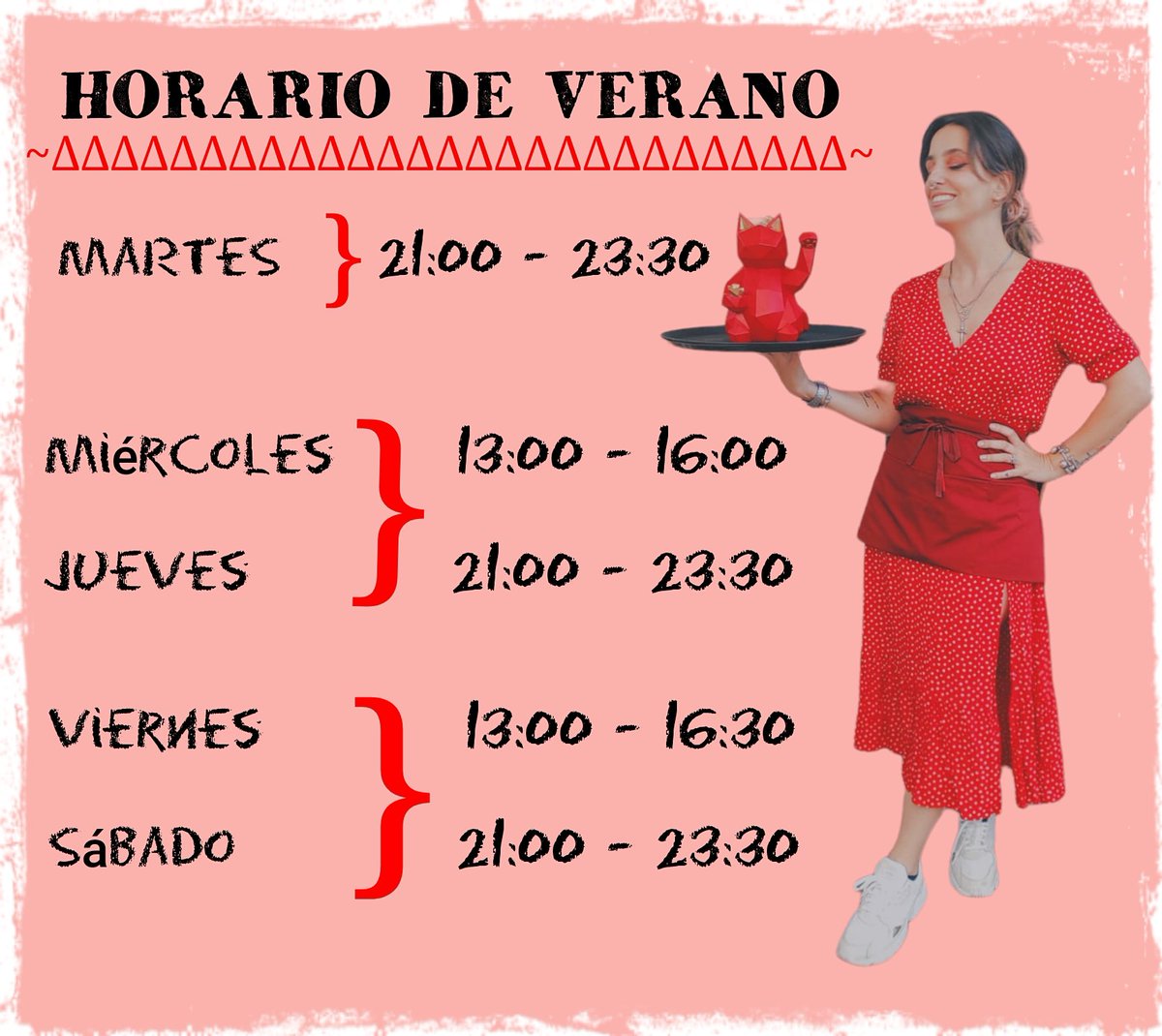 parabolahuelva's tweet photo. Horarios de verano en PARÁBOLA 💥 https://t.co/fsOqKEV8la