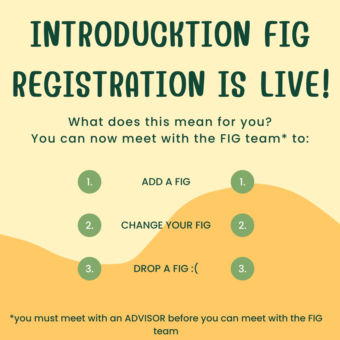 uofigs's tweet photo. IntroDUCKtion FIG Registration is now open! The quickest way to add/change/drop your FIG is through Microsoft Teams. We will have staff members ready to help Monday through Friday 9 am to 4 pm. Not sure how to reach our help desk? Click the instant chat button on our home page. https://t.co/lDpiLcdV9R