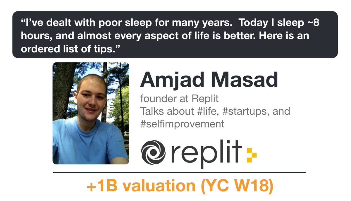 sci_in_sports's tweet photo. To all early or late stages #startups I would recommend take a quick glance at @amasad  advice on how to manage your #sleep 
 https://t.co/YDv56kedwL

#startup #entrepreneur #YC #business #wellbeing #founder #sefimpovement #sleeping https://t.co/7nnoDhK4k1