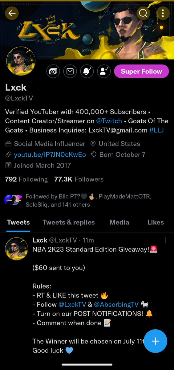GrxxnzzUpNext's tweet photo. @LxckTV @AbsorbingTV Done im in stream everyday you go live im a really big fan been watching since 2k19🤞🙏 https://t.co/cxBSc8kVE6