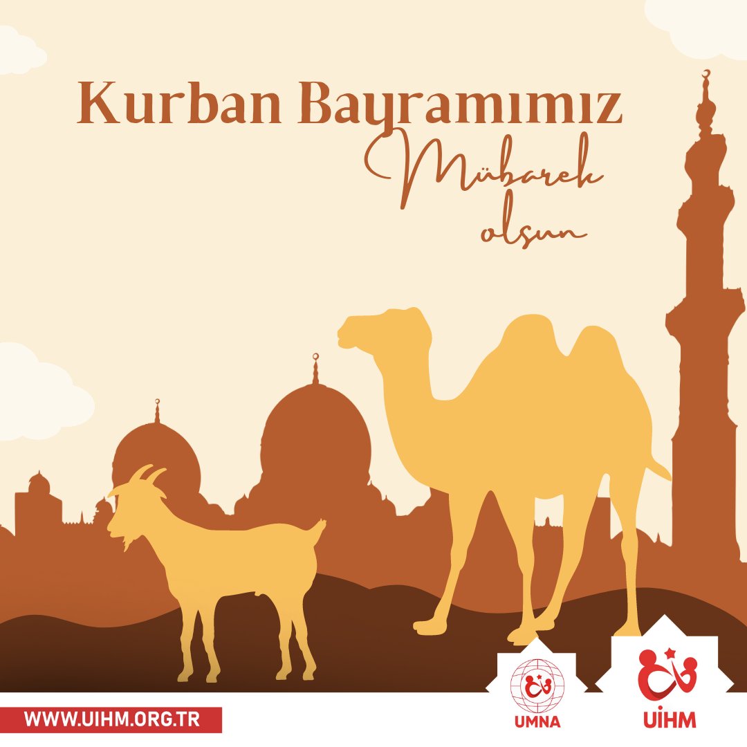 UMNA23's tweet photo. Mübarek Kurban Bayramı'nızı tebrik ediyor, Bayramın ülkemize , Milletimize ve tüm İslam alemine huzur getirmesini Cenab-ı Allah’tan niyaz ediyoruz. Hayırlı bayramlar.

#UMNA #UİHM https://t.co/zJwBJKxN9o