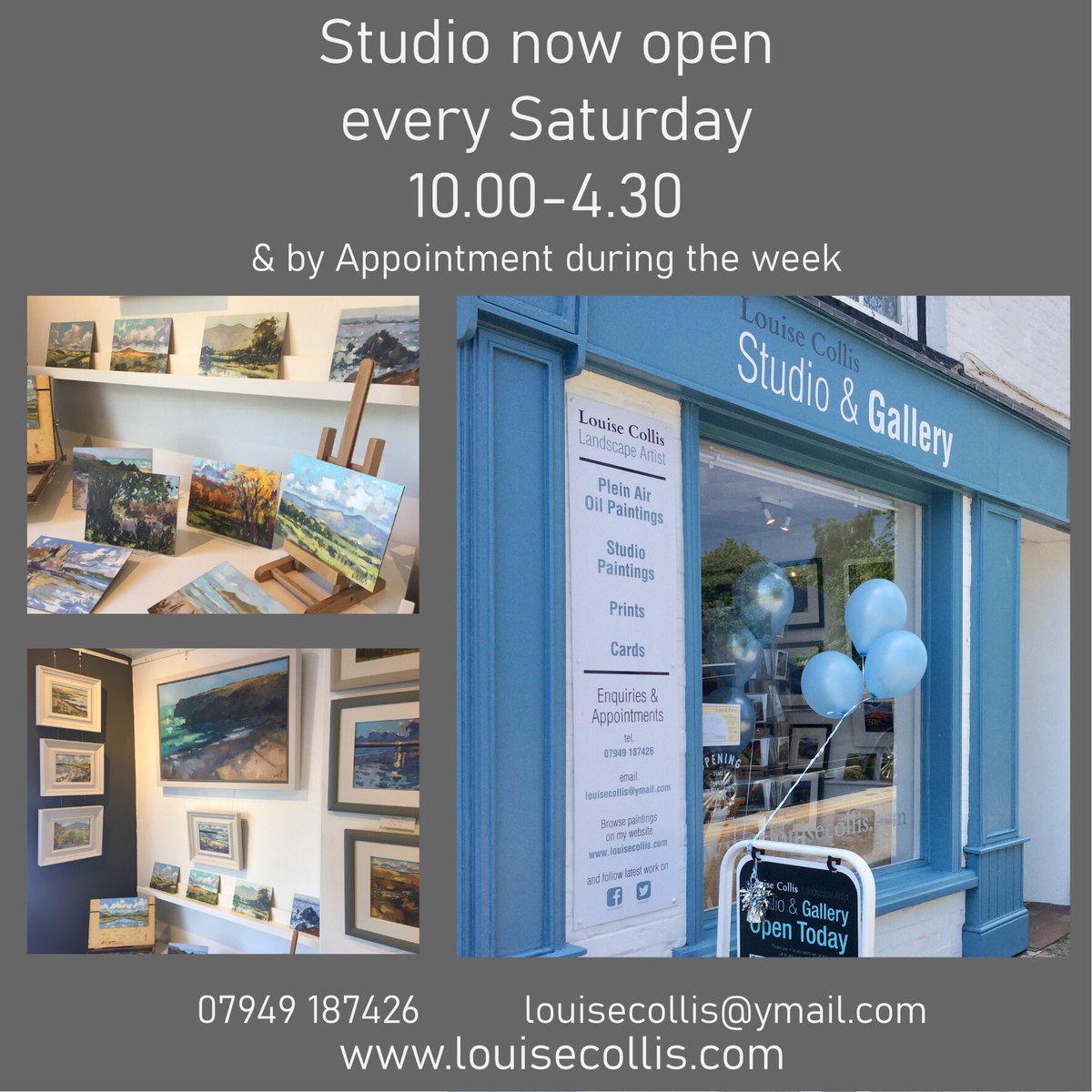 I’ll be in the studio tomorrow 10 - 4.30 if you would like to pop in a say hello. 

20 Monk Street, Abergavenny, NP7 5NP 
louisecollis.com