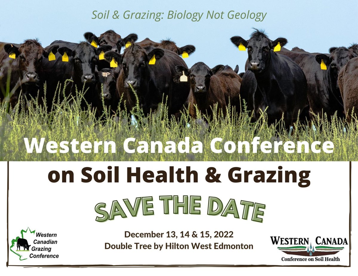UnionForage's tweet image. Registration opens TODAY! 🌱 

Visit the link below to get your tickets 👩‍🌾👨‍🌾: 

absoilgrazing.com/registration  
@GraemeFinn1 
#WesternCanadianGrazingConference #SoilHealthandGrazing #SaveTheDate