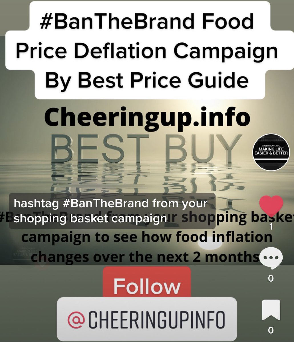 guidetoprice's tweet image. Cheeringup.info Best Price Guide Food Price Deflation Campaign: #BanTheBrand from your shopping basket campaign to see how food inflation changes over the next 2 months #BestPrice #BestPriceGuide #BestPricesGuide #BeatPriceGuide