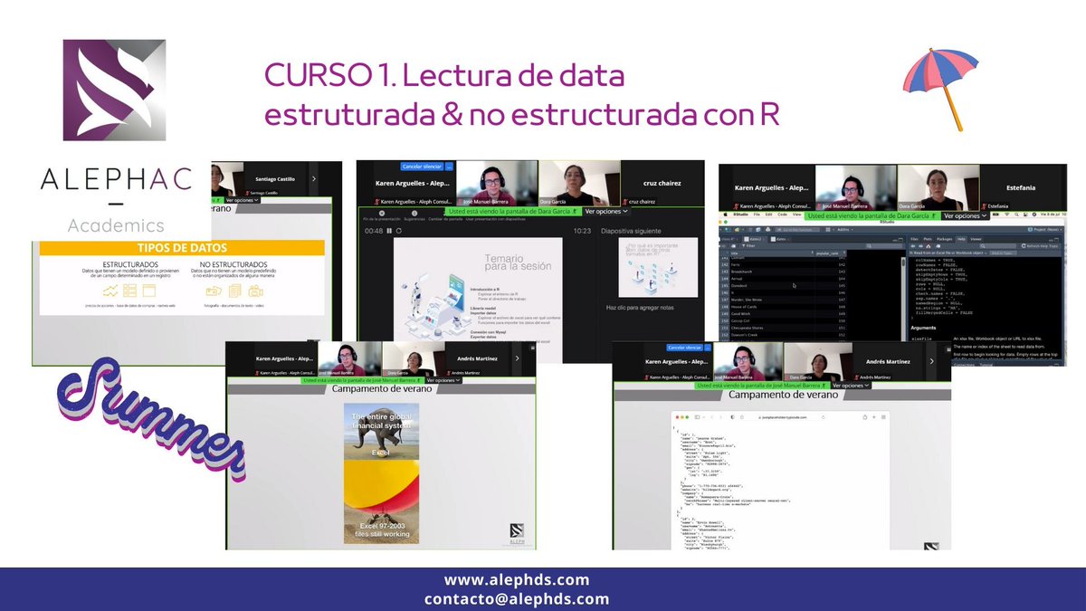 Link con los archivos de hoy: Lectura de data estructurada &amp; no estructurada con R. lnkd.in/gzXqQ3PR
Para aquellos que estén interesados en tomar la siguiente sesión: lnkd.in/gdHCG4Cq
Nos pueden escribir a: contacto@alephds.com
#datascience #data #dataanalytics