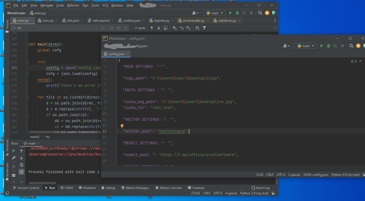 Gi7w0rm's tweet photo. Screenshot of #Prynt (#Stealer) #Spreader shared by the #malwares dev.
This upcoming tool seems to include spreading via Twitter, Instagram and Reddit and more... https://t.co/NMGoKlFO5x