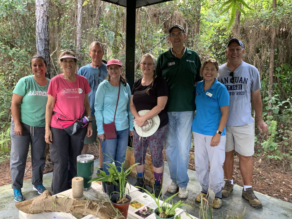 BrowNatOrchids's tweet image. Many Florida Master Gardener Volunteers came to help Garden Club of Coral Springs install native orchids at Sandy Ridge Sanctuary. Showers blew through to cool us all off 😀  @HortUrban