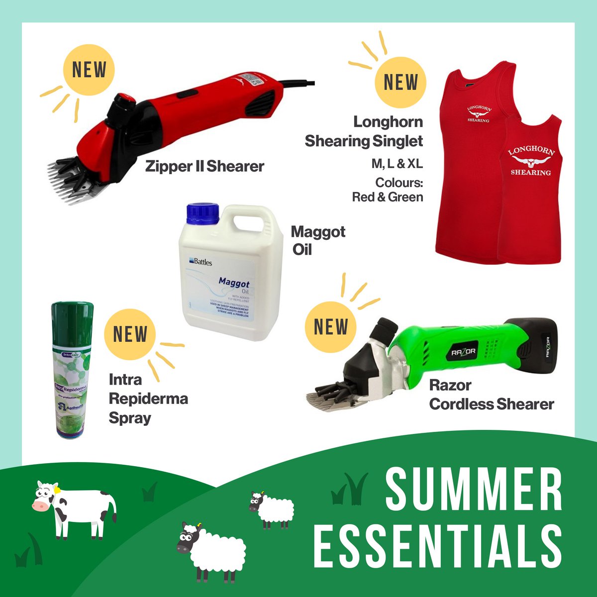 Shearwell's tweet photo. Summer essentials are flying out the door, get your order in now!! βοΈ π
Our office is open tomorrow 9 - 12 or order online π± https://t.co/dJVQOv295W
#ShearwellOnline #OrderNow #ShearwellEssentials https://t.co/xfBdFoCUZn