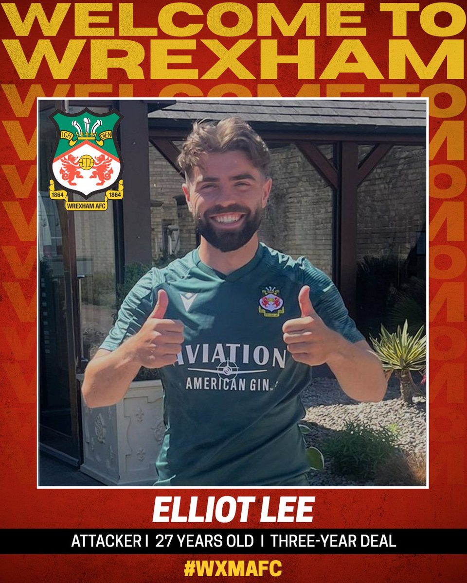 Wrexham_AFC's tweet photo. Signing number three, it's @ElliotLee9! 

More: https://t.co/hSLUFx3QrV

#WxmAFC https://t.co/fzgvzvHz7G