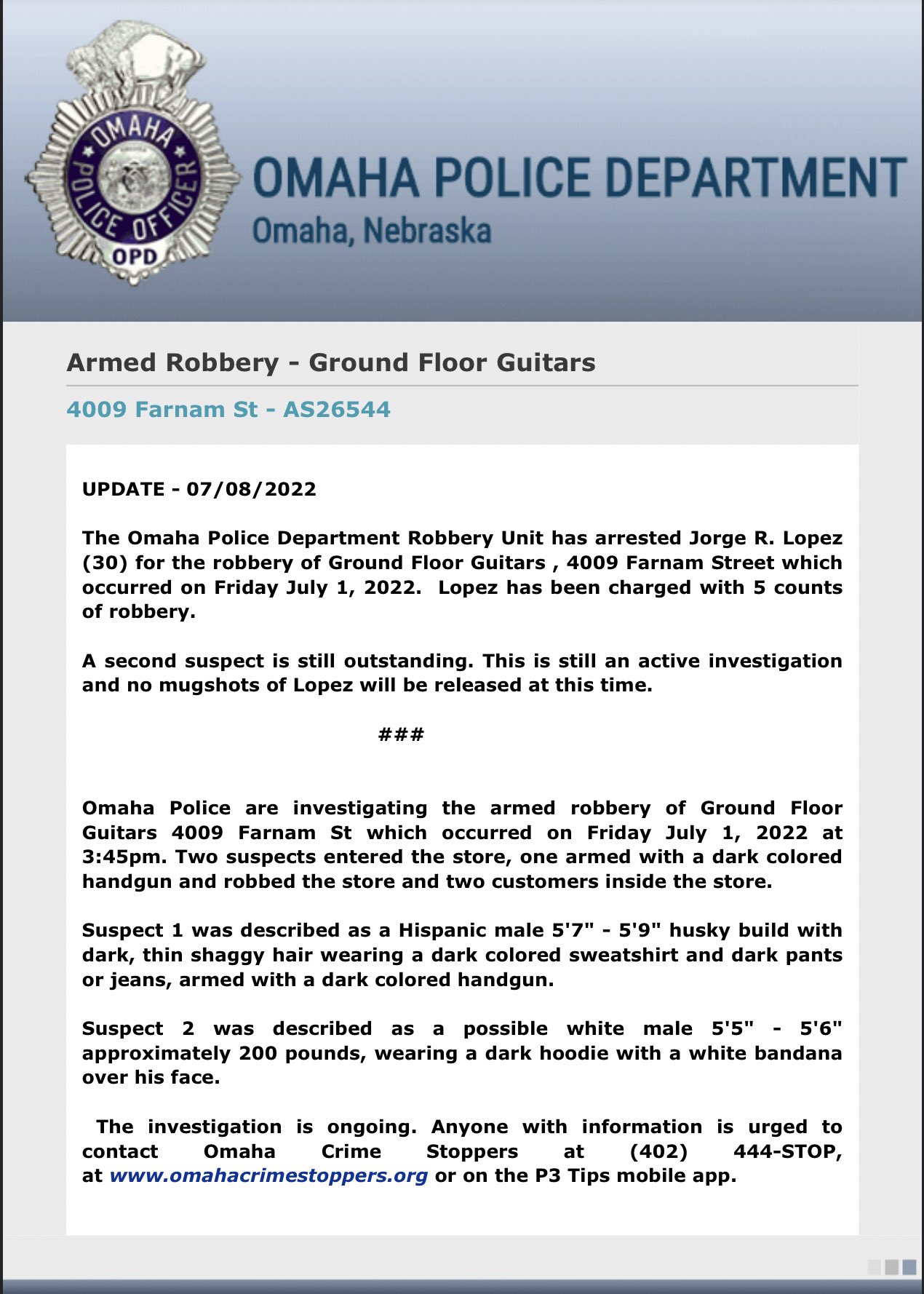 Omaha Arrests - 7dco2gc