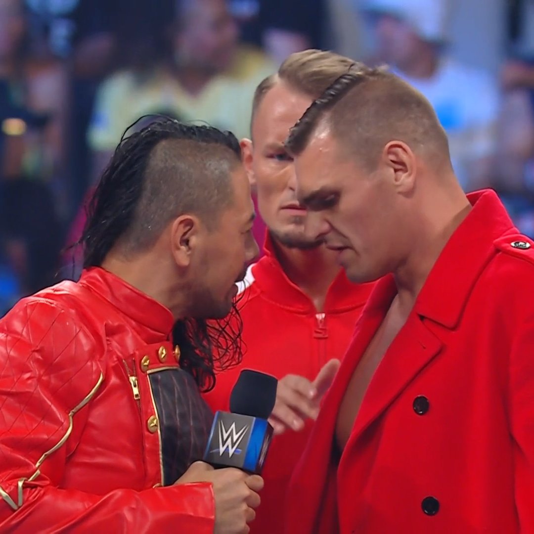 WWE's tweet photo. 👀

@ShinsukeN @Gunther_AUT #SmackDown https://t.co/k8FD6UzH3Y