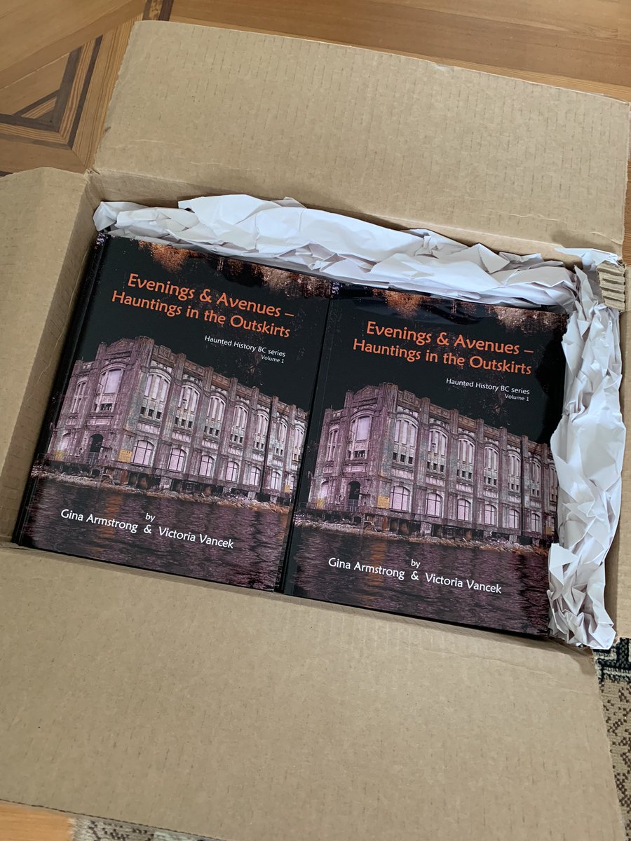 They have arrived!  So excited to get our boxes of #books!  ‘Evenings and Avenues—Hauntings in the Outskirts’ is here! Our very first book and first Canadian #paranormal magazine!  We are so beyond thrilled with the final product! #haunted #ghosts #FridayVibes #canadianmagazine
