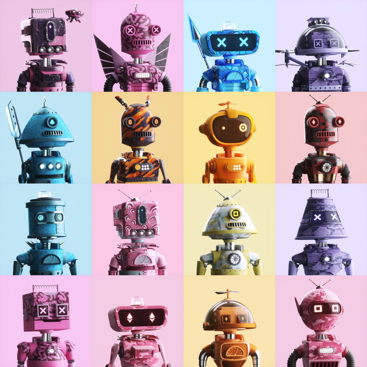 crypt0jt's tweet photo. My @AlphabotSociety #Bots ready for #BattleBotsArena 🤖⚔️
#FactionMaster #LetsGo 🚀🚀🚀
@codyjamesart @Travis_rags @cryptocomnft #NFTs #NFT #cro #crofam https://t.co/mGnqhicnfz