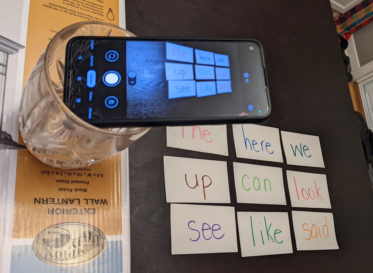 THendersonEd's tweet photo. @GAdamsEd I learned today: If you are trying to record a video and have a phone but no tripod, try this- put your phone in a glass/clear container and set it on a box at the desired height!  @MrsP_SLES , @Lynn_Reich1 thanks for the help and feedback! #msvu_tech #GCRD6356092 https://t.co/GZlicbtTco