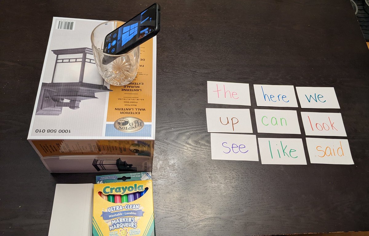 THendersonEd's tweet photo. @GAdamsEd I learned today: If you are trying to record a video and have a phone but no tripod, try this- put your phone in a glass/clear container and set it on a box at the desired height!  @MrsP_SLES , @Lynn_Reich1 thanks for the help and feedback! #msvu_tech #GCRD6356092 https://t.co/GZlicbtTco