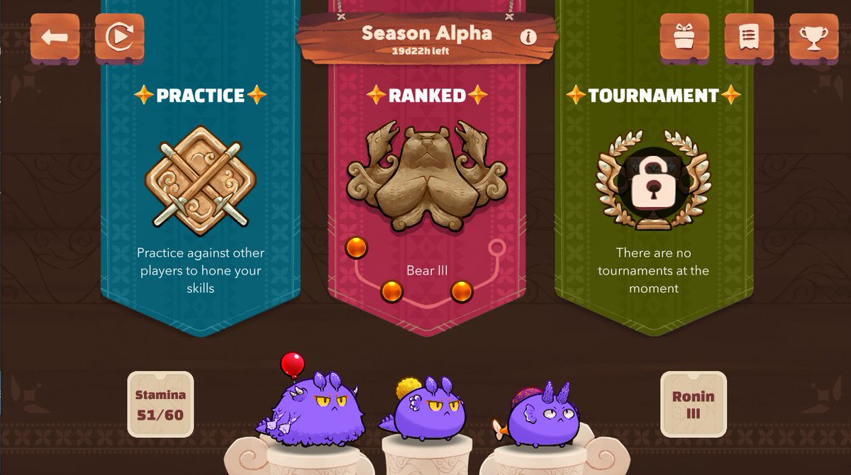 boogshtea's tweet photo. Got the time to play Origins for 2 days. Running Triple Kotaro with Kotaro? build. Supposedly running full yaks but competition is getting harder xD #axieinfinity @AxieInfinity @BigYakAxieClub #AxieOrigin https://t.co/gkqN7l37wk