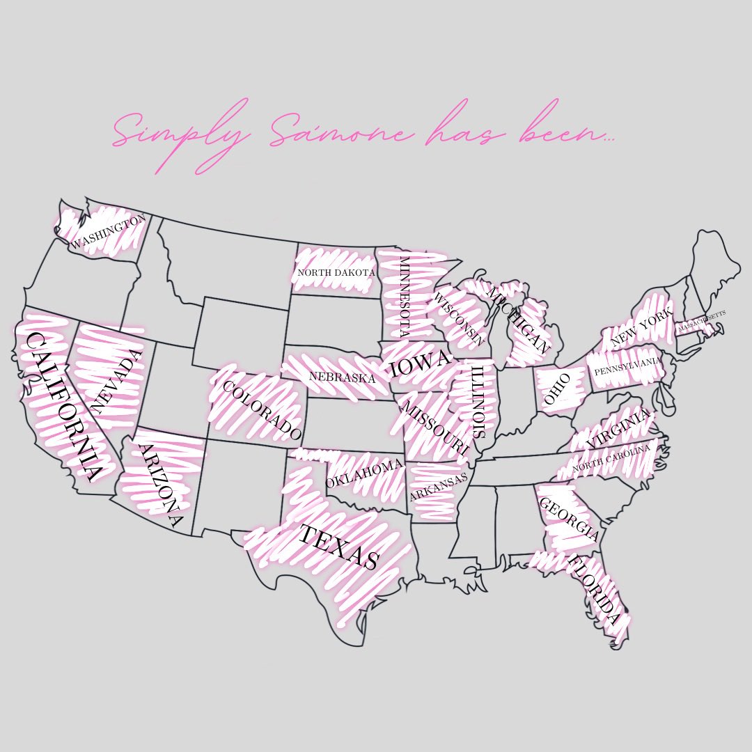 simplysamone__'s tweet photo. Simply Sámone has received orders from 24/50 states so far 🗺🙌🏽. My goal is to hit all 50 by the end of this year (2022) 🏷💗… We are about HALFWAY there. I challenge you to RT this- my next customer could be on your timeline 🙌🏽🛍 https://t.co/ePZsTwZLxU