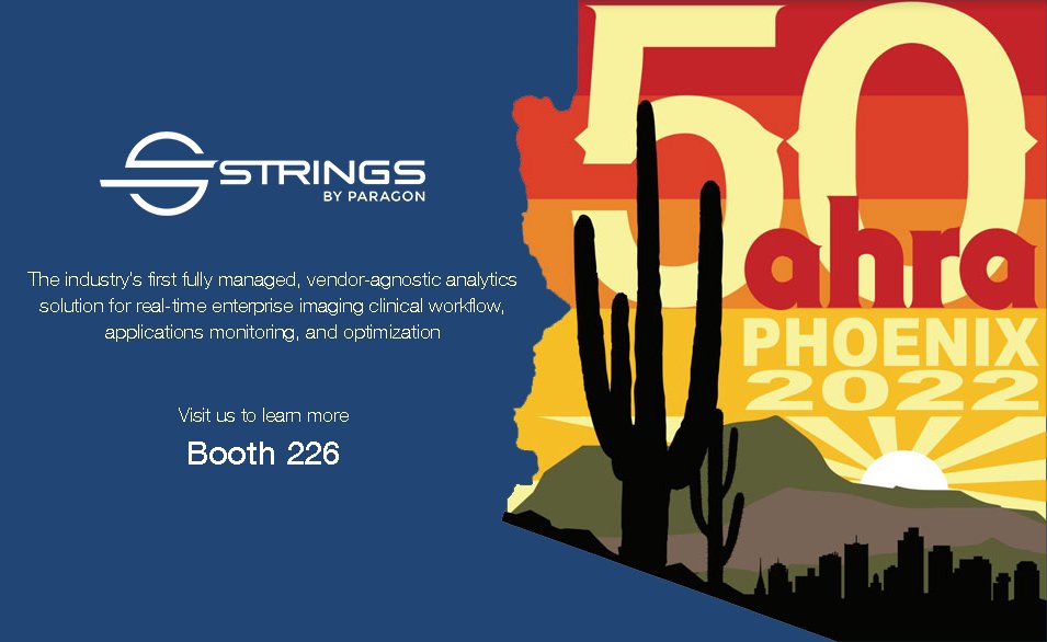 #ahra2022 is almost here! #StringsByParagon will be there, demonstrating how you can have complete visibility into your #EnterpriseImaging clinical and technical operations with a single #AnalyticsAsAService offering. What to know how? Stop by Booth 226 to learn more.