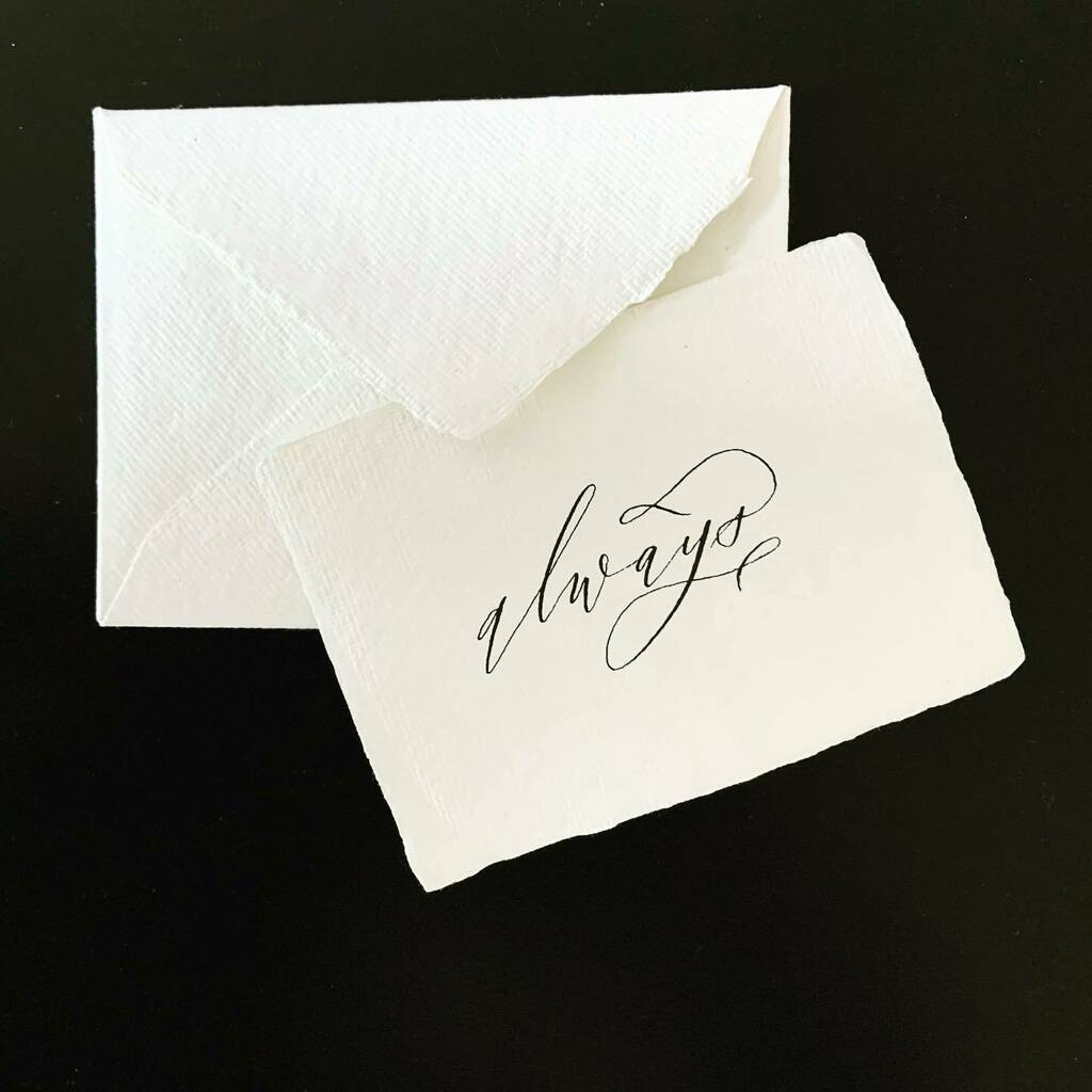 tigerflossing's tweet photo. no more, no less. ⁣

#always #forever #lovenote #calligraphycard #handmadepaper #customcard #greetingcard #customgreetingcard #lovecard #cardforlover #moderncalligraphy #calligrapher #personalizedstationery #stationery #customorder #tigerfloss… https://t.co/ZdRdMMOWas https://t.co/MUr8RuVrEf
