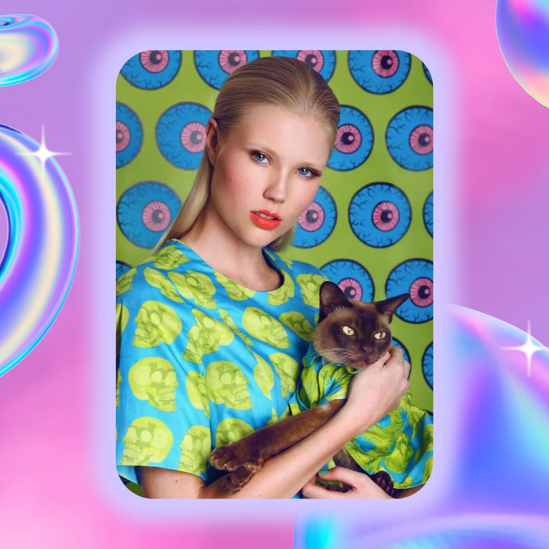 nudiecommunity's tweet photo. You could say our designer @HAYLEYELSAESSER has always been obsessed with cats and fashion... 👀 these looks from her first collection w/ matching clothes for you and your cat 😻

#FashionFriday #NudieCommunity https://t.co/gU2TAq28ik